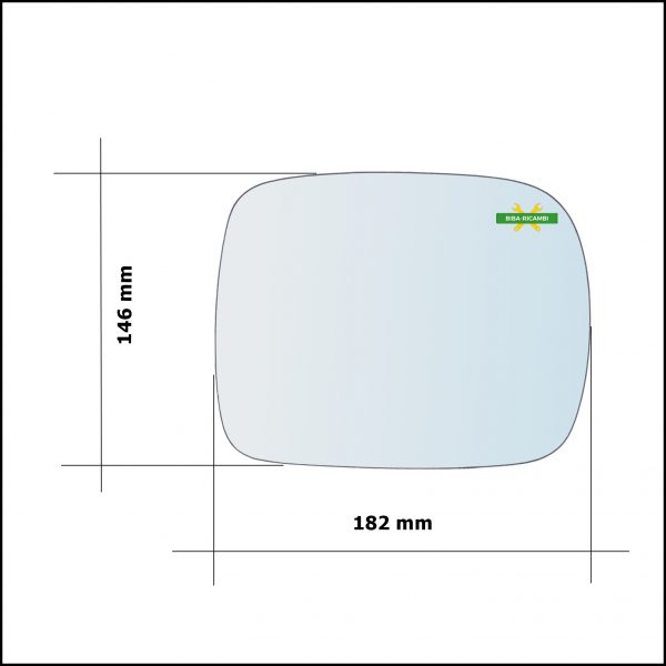 Vetro Specchio Retrovisore Asferico Lato Sx-Guidatore Per Nissan Terrano II (R20) dal 1992>