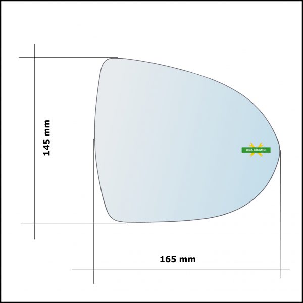 Vetro Specchio Retrovisore Lato Sx-Guidatore Per Kia Sportage III (SL) dal 2009-2015