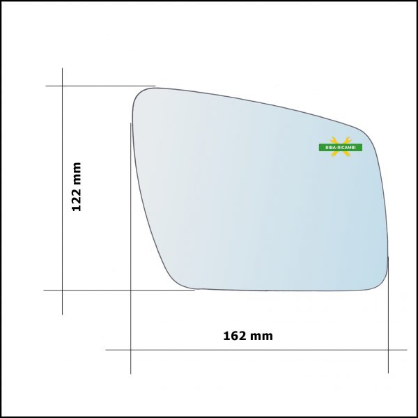 Vetro Specchio Retrovisore Lato Dx-Passeggero Per Kia Soul I (AM) dal 2009-2014