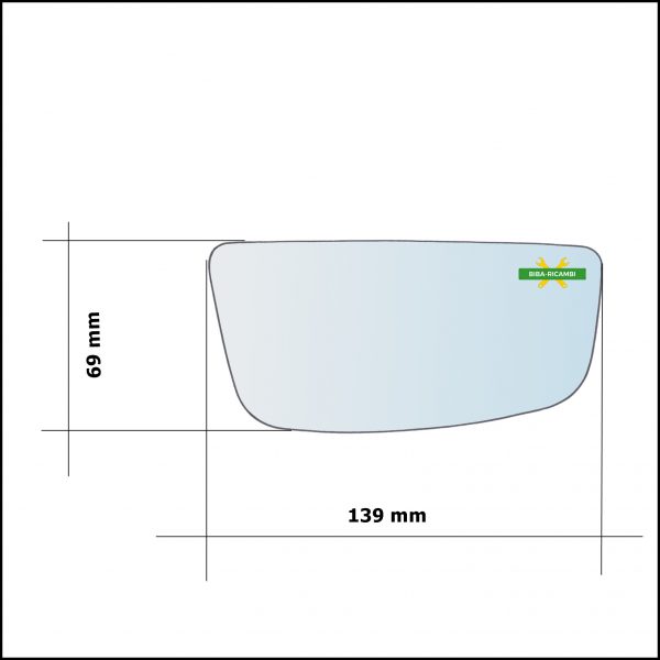 Specchietto Retrovisore Inferiore Lato Sx-Guidatore art.V434-L