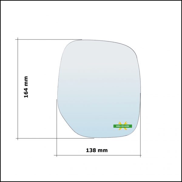 Vetro Specchio Retrovisore Asferico Lato Dx-Passeggero Per Citroen Berlingo I (M) dal 1996-2011