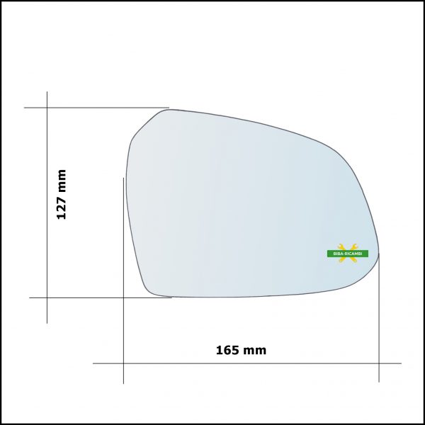 Vetro Specchio Retrovisore Lato Sx-Guidatore Per Hyundai i10 II (BA) dal 2013>