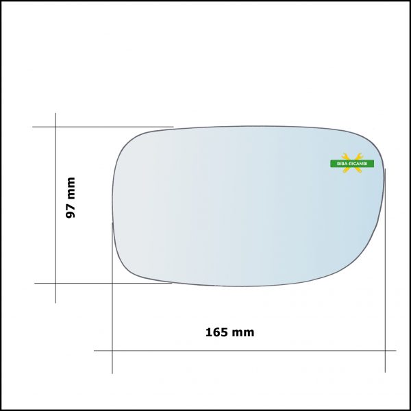 Vetro Specchio Retrovisore Lato Sx-Guidatore Per Tata Indica dal 1998-2007
