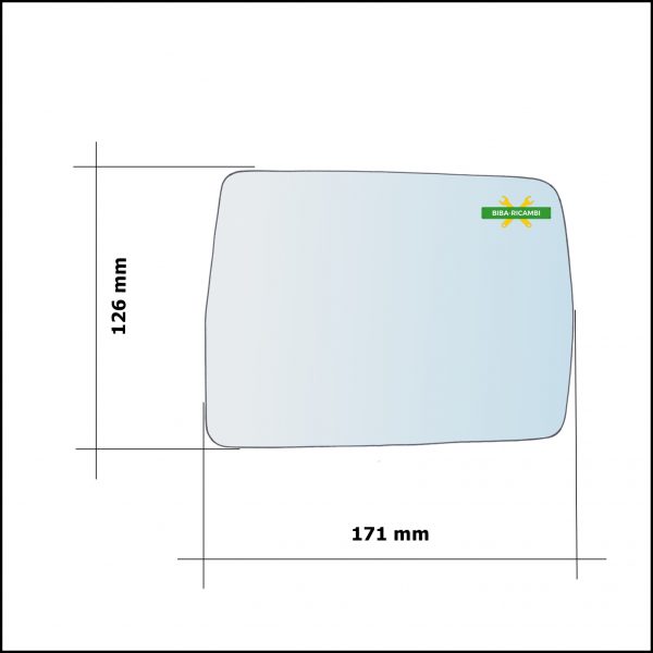 Vetro Specchio Retrovisore Asferico Lato Dx-Passeggero Per Daihatsu Rocky dal 1993-1998
