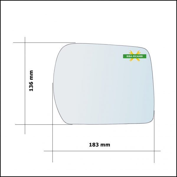 Vetro Specchio Asferico Retrovisore Lato Sx-Guidatore Per Tata Pick-Up