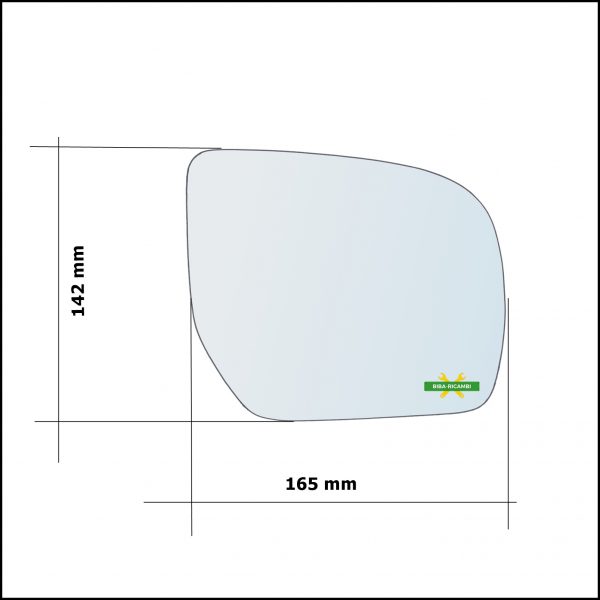 Vetro Specchio Retrovisore Asferico Lato Sx-Guidatore Per Subaru Impreza (GR, GH, G3) dal 2008-2011