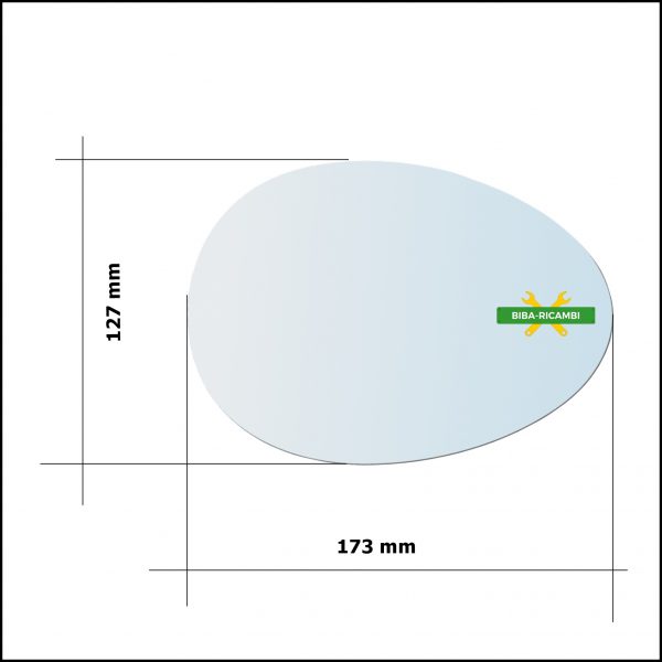 Vetro Specchio Retrovisore Asferico Lato Sx-Guidatore Per Mini Cooper (F56) dal 2013>