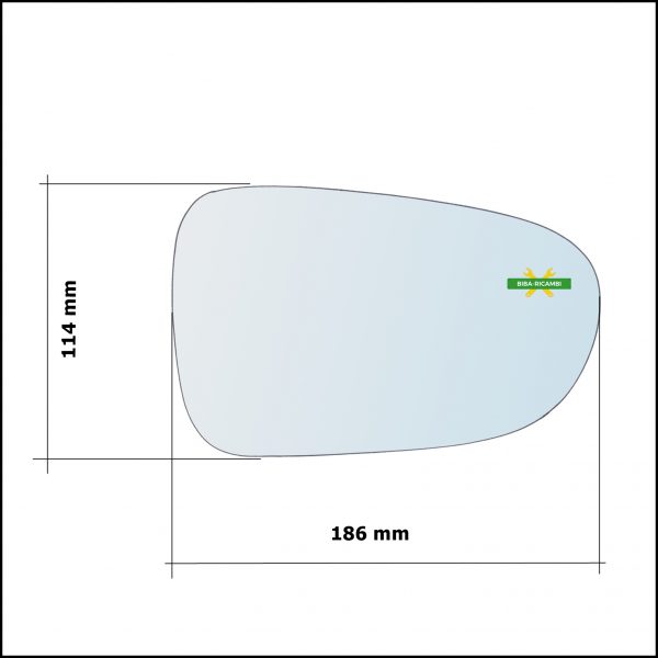 Vetro Specchio Retrovisore Asferico Lato Sx-Guidatore Per Seat Alhambra I (7V8) dal 1996-2000