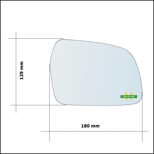 Vetro Specchio Retrovisore Asferico Lato Dx-Passeggero Per Suzuki Vitara I (TA) solo dal 1994-1998