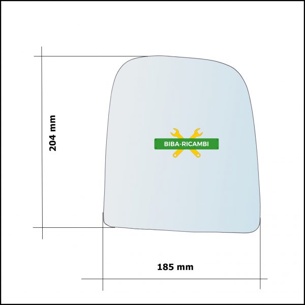 Vetro Specchio Retrovisore Superiore Asferico Lato Dx-Passeggero Per Iveco Daily IV dal 2006-2012