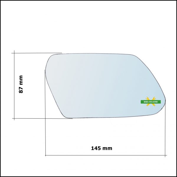 Vetro Specchio Retrovisore Cromato Lato Sx-Guidatore Per Ford Mondeo III solo dal 2000-2004