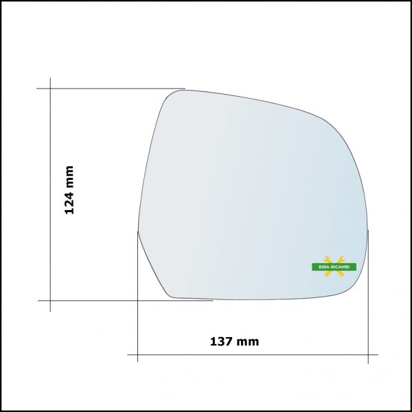 Piastra Retrovisore Termica Asferica Lato Sx-Guidatore Per Nissan Leaf I (ZE0) dal 2010>
