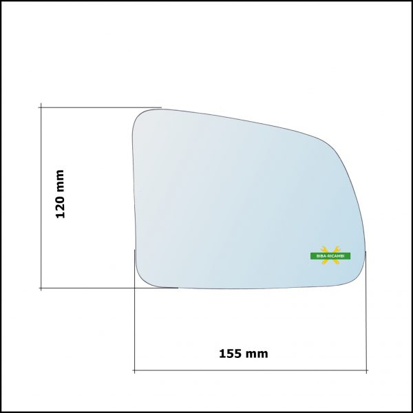 Vetro Specchio Retrovisore Cromato Asferico Lato Dx-Passeggero Per Suzuki Vitara I (TA) solo dal 1988-1993