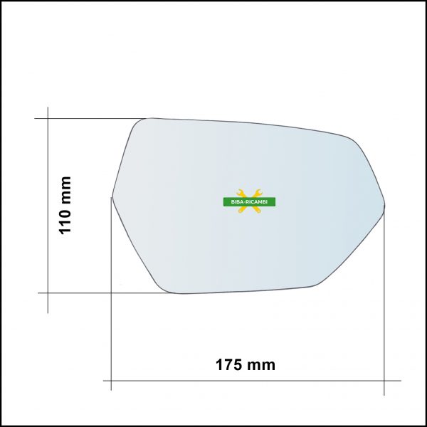 Piastra Specchio Retrovisore Termica Lato Sx-Guidatore Per Cupra Formentor (KM7) dal 2020>