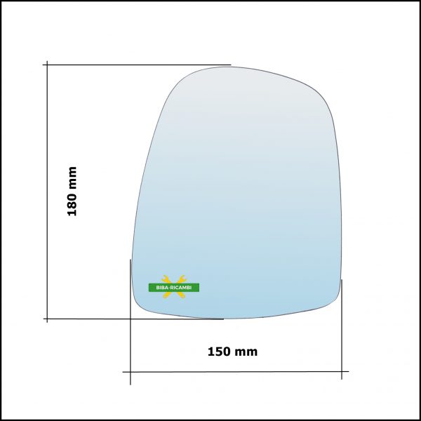 Piastra Specchio Retrovisore Termica Lato Sx-Guidatore Per Renault Trafic II (JL) dal 2001>