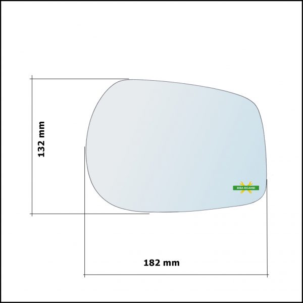 Vetro Specchio Retrovisore Cromato Asferico Lato Sx-Guidatore Per DR 5 dal 2007>