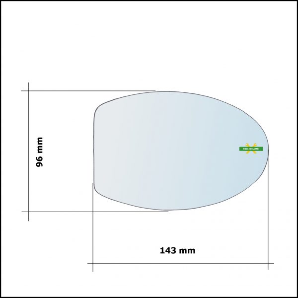 Vetro Specchio Retrovisore Cromato Asferico Lato Sx-Guidatore Per MicroCar Due | M.Go