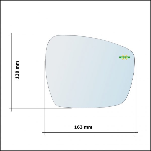 Vetro Specchio Retrovisore Cromato Asferico Lato Sx-Guidatore Per Ford S-Max II dal 2015>