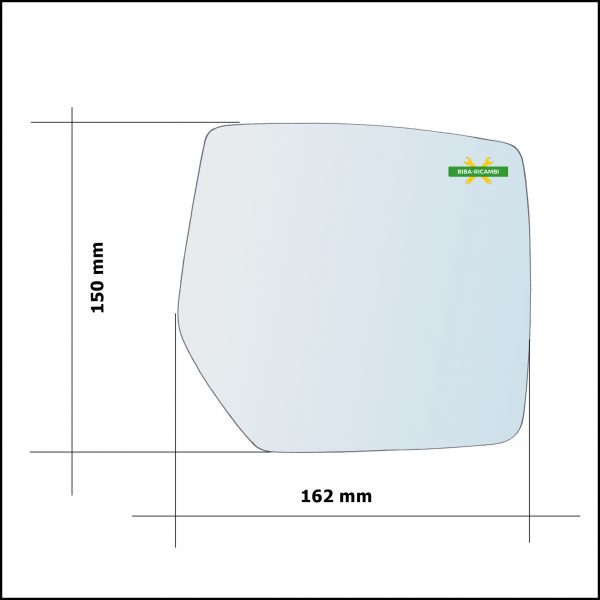 Vetro Specchio Retrovisore Lato Sx-Guidatore art.V335-L