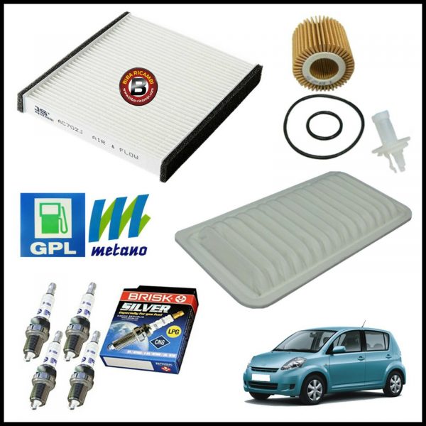 Kit Tagliando Filtri | Candele Per Daihatsu Sirion 1.500 76kw/103cv dal 2005>