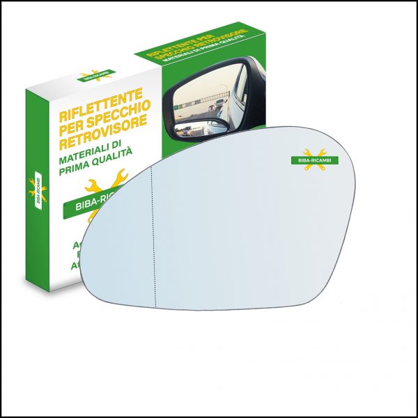 Vetro Specchio Retrovisore Cromato Asferico Lato Sx-Guidatore Per Seat Cordoba II (6L2) dal 2002-2009