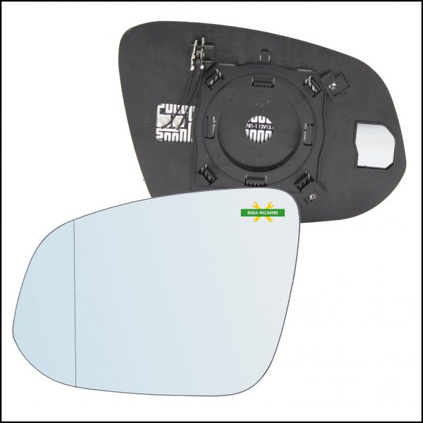 Piastra Specchio Retrovisore Termica Asferica Lato Sx-Guidatore Per Toyota Rav 4 IV (A4) dal 2012> (Attacco Quadrato)