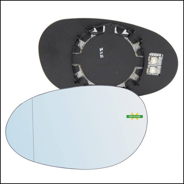 Piastra Specchio Retrovisore Termica Asferica Lato Sx-Guidatore Per Smart Fortwo I (450) dal 2004-2007