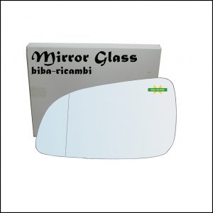 Vetro Specchio Retrovisore Cromato Asferico Lato Sx-Guidatore Per Opel Astra H (A04) solo dal 2004-2009 (specchio piccolo)