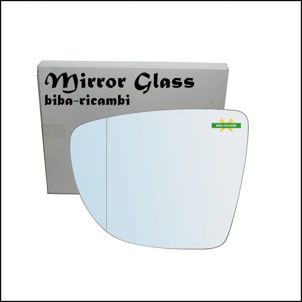 Vetro Specchio Retrovisore Cromato Asferico Lato Sx-Guidatore Per Renault Zoe (BFM) dal 2012>