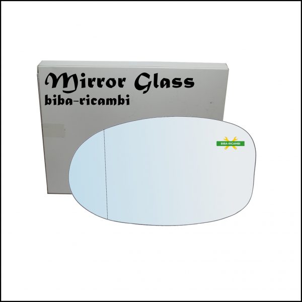 Vetro Specchio Retrovisore Cromato Asferico Lato Sx-Guidatore Per Fiat Seicento (187) dal 1997-2010
