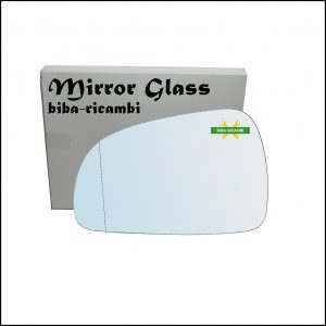 Vetro Specchio Retrovisore Cromato Asferico Lato Sx-Guidatore Per Hyundai Matrix (FC) dal 2001-2007