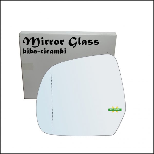 Vetro Specchio Retrovisore Cromato Asferico Lato Sx-Guidatore Per Nissan Leaf I (ZE0) dal 2010>