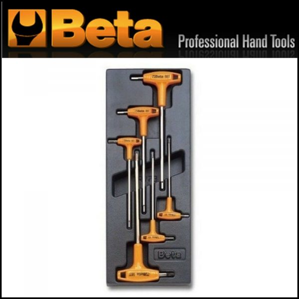 Modulo rigido + 6 chiavi maschio esagonale piegate con impugnatura BETA T52