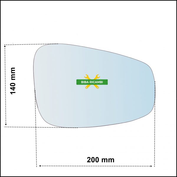 Vetro Specchio Retrovisore Asferico Lato Passeggero Compatibile Per Tata Aria dal 2010>