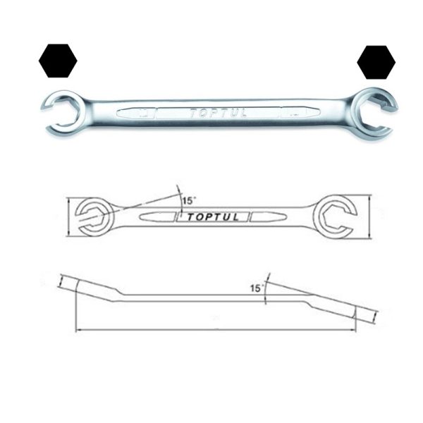 Chiave Esagonale Professionale Per Raccordi Tubi 19×22 mm | 230 mm