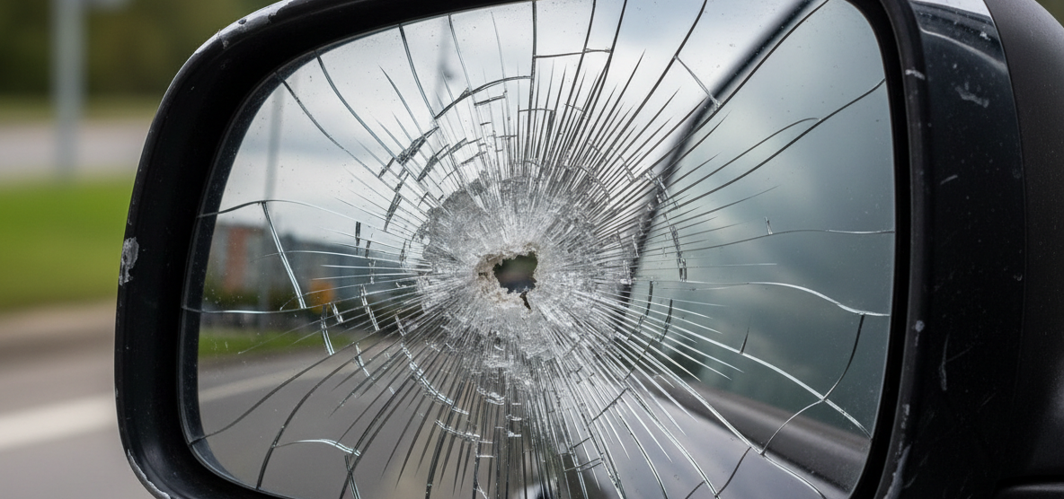 Cosa rischio se guido con lo specchio rotto