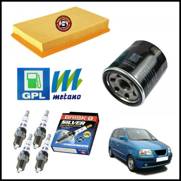 Kit Tagliando Filtri | Candele Per Hyundai Atos Prime 1.100 43kw/58cv dal 2003>