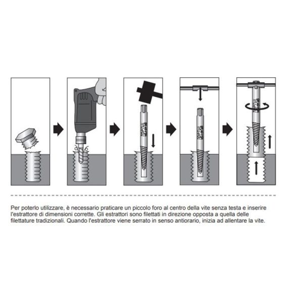 Set 5 Pz Estrattori Per Viti | Marca Toptul