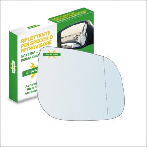 Vetro Specchio Retrovisore Asferico Lato Dx-Passeggero Per Kia Picanto II (TA) dal 2011>