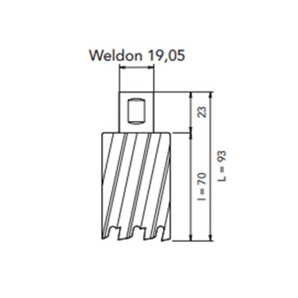 Frese a carotare in metallo duro attacco Weldon Diametro Ø 48 | L=50 mm