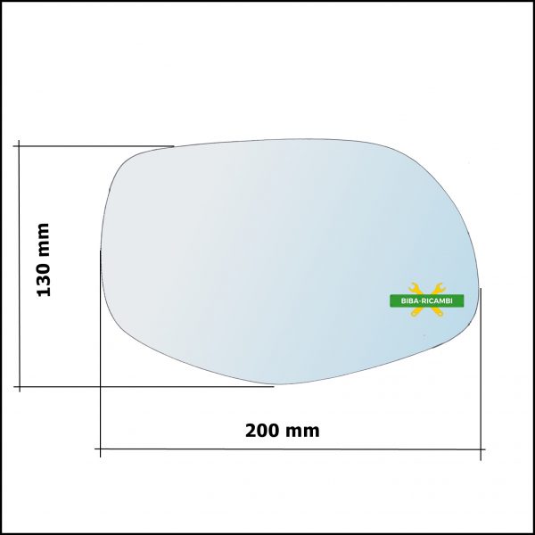 Vetro Specchio Retrovisore Cromato Lato Dx-Passeggero Per Porsche Cayenne I (9PA) solo dal 2009-2011