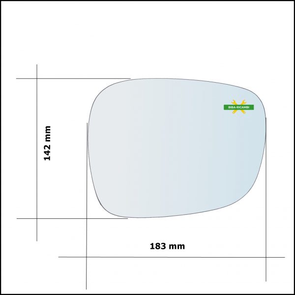 Vetro Specchio Retrovisore Cromato Asferico Lato Dx-Passeggero Per Bmw X1 (E84) solo dal 2009-2012