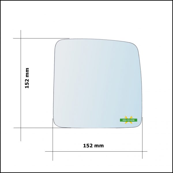 Vetro Specchio Retrovisore Asferico Lato Dx-Passeggero Per Suzuki Jimny I (SN) solo dal 2007>