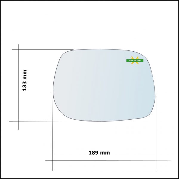 Vetro Specchio Retrovisore Asferico Lato Dx-Passeggero Per Toyota Rav 4 II (A2) solo dal 2000-2003