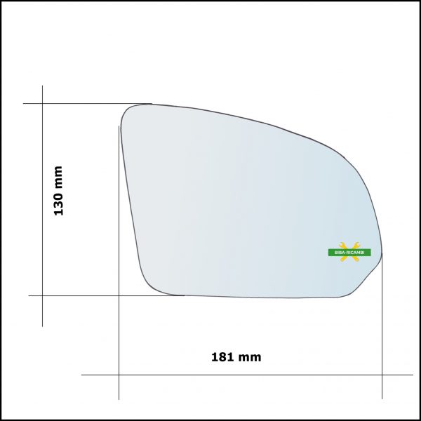 Vetro Specchio Retrovisore Lato Sx-Guidatore Per Volvo S60 III (224) dal 2019>