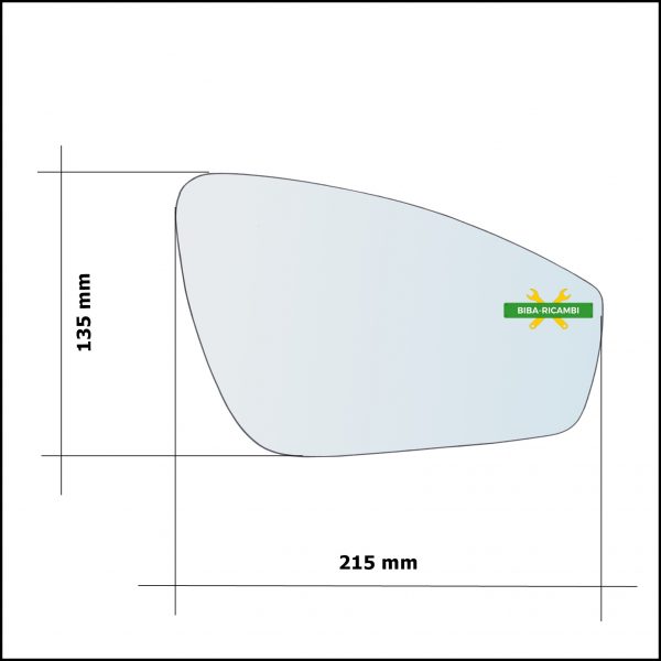 Vetro Specchio Retrovisore Asferico Lato Sx-Guidatore Per Skoda Enyaq iV dal 2020>