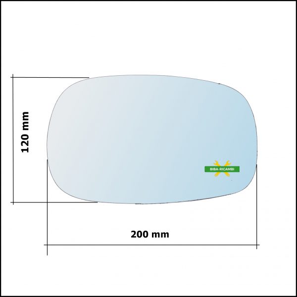 Vetro Specchio Retrovisore Cromato Lato Sx-Guidatore Per Ssangyong Rexton (GAB) dal 2002-2012