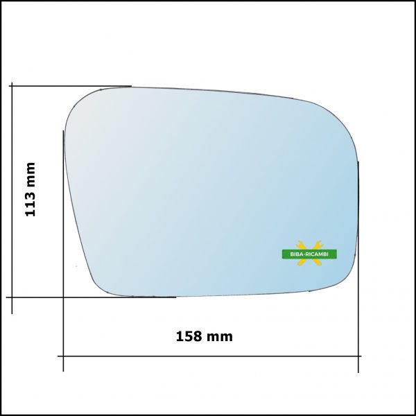 Vetro Specchio Retrovisore Cromato Lato Sx-Guidatore Per Subaru Outback II (BL,BP) dal 2003-2010