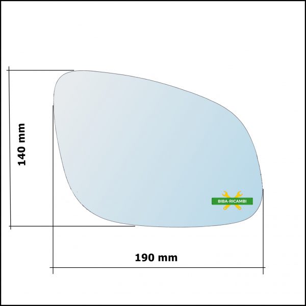 Vetro Specchio Retrovisore Asferico Lato Sx-Guidatore Per Porsche Cayenne I (9PA) solo dal 2003-2009