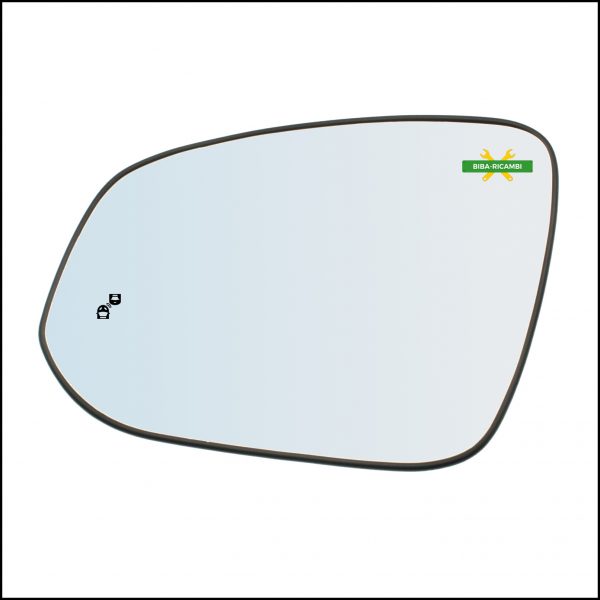Piastra Specchio Retrovisore Termico Lato Sx-Guidatore Per Toyota Hilux VIII (N1) dal 2015> (con blind spot)